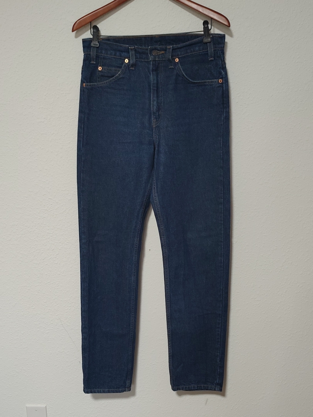 Vintage Levi's 505 Orange Tab Dark Wash Blue Straight Leg Jeans Size 33x30 90s